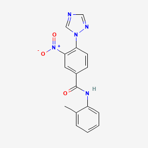 molecular formula C16H13N5O3 B3134461 N-(2-methylphenyl)-3-nitro-4-(1H-1,2,4-triazol-1-yl)benzenecarboxamide CAS No. 400080-57-1