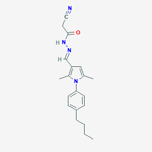 molecular formula C20H24N4O B313448 N'~1~-{(E)-1-[1-(4-BUTYLPHENYL)-2,5-DIMETHYL-1H-PYRROL-3-YL]METHYLIDENE}-2-CYANOACETOHYDRAZIDE 