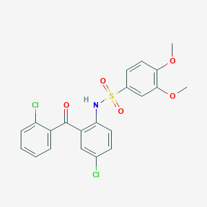 molecular formula C21H17Cl2NO5S B031345 N-[4-chloro-2-(2-chlorobenzoyl)phenyl]-3,4-dimethoxybenzenesulfonamide CAS No. 140916-61-6
