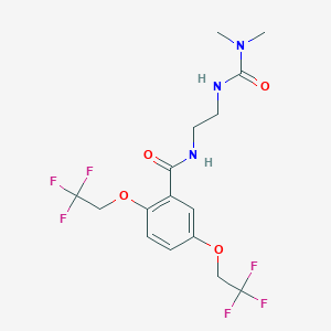 molecular formula C16H19F6N3O4 B3134609 N-[2-(dimethylcarbamoylamino)ethyl]-2,5-bis(2,2,2-trifluoroethoxy)benzamide CAS No. 400081-62-1