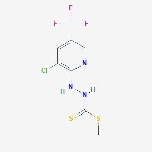 molecular formula C8H7ClF3N3S2 B3134796 Methyl 2-[3-chloro-5-(trifluoromethyl)-2-pyridinyl]-1-hydrazinecarbodithioate CAS No. 400083-78-5