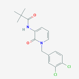 molecular formula C17H18Cl2N2O2 B3135087 N-[1-(3,4-dichlorobenzyl)-2-oxo-1,2-dihydro-3-pyridinyl]-2,2-dimethylpropanamide CAS No. 400086-21-7