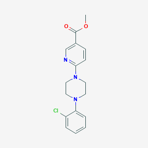 molecular formula C17H18ClN3O2 B3135147 Methyl 6-[4-(2-chlorophenyl)piperazin-1-yl]pyridine-3-carboxylate CAS No. 400086-67-1