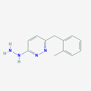 molecular formula C12H14N4 B3135220 3-Hydrazino-6-(2-methylbenzyl)pyridazine CAS No. 400087-41-4