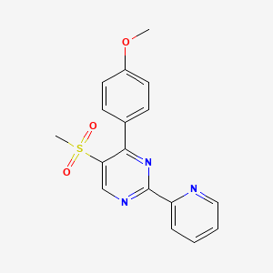 4-(4-Methoxyphenyl)-5-(methylsulfonyl)-2-(2-pyridinyl)pyrimidine