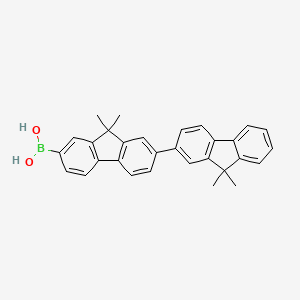 molecular formula C30H27BO2 B3135359 Boronic acid, B-(9,9,9',9'-tetramethyl[2,2'-bi-9H-fluoren]-7-yl)- CAS No. 400607-34-3