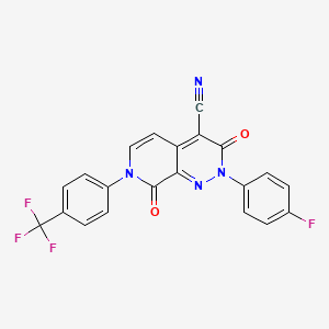 molecular formula C21H10F4N4O2 B3135389 2-(4-Fluorophenyl)-3,8-dioxo-7-[4-(trifluoromethyl)phenyl]pyrido[3,4-c]pyridazine-4-carbonitrile CAS No. 400736-63-2