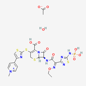 molecular formula C24H27N8O11PS4 B3135431 Ceftaroline Fosamil hydrate CAS No. 400827-55-6
