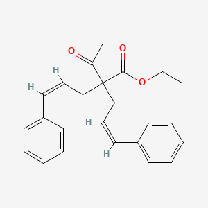 molecular formula C24H26O3 B3135432 ethyl (Z)-2-acetyl-5-phenyl-2-[(Z)-3-phenyl-2-propenyl]-4-pentenoate CAS No. 400828-03-7