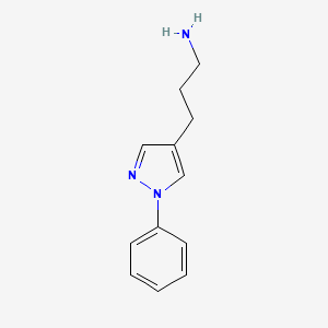 molecular formula C12H15N3 B3135440 3-(1-phenyl-1H-pyrazol-4-yl)propan-1-amine CAS No. 400866-46-8