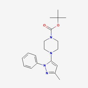 molecular formula C19H26N4O2 B3135493 tert-butyl 4-(3-methyl-1-phenyl-1H-pyrazol-5-yl)piperazine-1-carboxylate CAS No. 401566-78-7