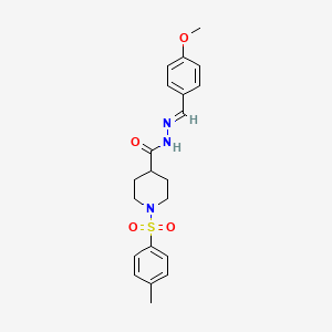 molecular formula C21H25N3O4S B3135537 N'-[(1E)-(4-methoxyphenyl)methylidene]-1-(4-methylbenzenesulfonyl)piperidine-4-carbohydrazide CAS No. 401645-56-5