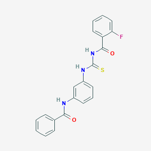 molecular formula C21H16FN3O2S B313561 N-[(3-benzamidophenyl)carbamothioyl]-2-fluorobenzamide 