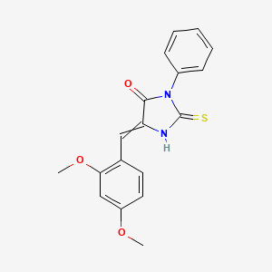 (5E)-5-(2,4-dimethoxybenzylidene)-2-mercapto-3-phenyl-3,5-dihydro-4H-imidazol-4-one