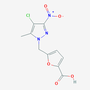 5-[(4-Chloro-5-methyl-3-nitro-1H-pyrazol-1-YL)methyl]-2-furoic acid