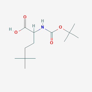 molecular formula C13H25NO4 B3135706 2-((tert-Butoxycarbonyl)amino)-5,5-dimethylhexanoic acid CAS No. 403698-97-5