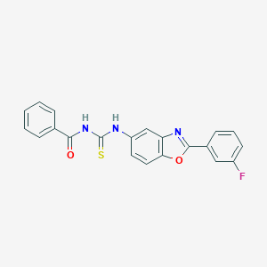 molecular formula C21H14FN3O2S B313571 N-[[2-(3-fluorophenyl)-1,3-benzoxazol-5-yl]carbamothioyl]benzamide 
