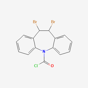 molecular formula C15H10Br2ClNO B3135763 3,7-Dichlor-5-acetyl-iminodibenzyl CAS No. 40421-03-2