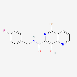 molecular formula C16H11BrFN3O2 B3136123 5-bromo-N-(4-fluorobenzyl)-8-hydroxy-1,6-naphthyridine-7-carboxamide CAS No. 410544-56-8