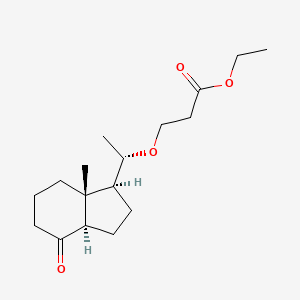 molecular formula C17H28O4 B3136266 ethyl 3-((S)-1-((1S,3aR,7aR)-7a-methyl-4-oxooctahydro-1H-inden-1-yl)ethoxy)propanoate CAS No. 413571-28-5
