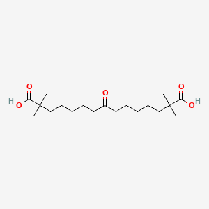 molecular formula C19H34O5 B3136278 2,2,14,14-Tetramethyl-8-oxopentadecanedioic acid CAS No. 413624-71-2