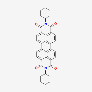 molecular formula C36H30N2O4 B3136330 7,18-dicyclohexyl-7,18-diazaheptacyclo[14.6.2.22,5.03,12.04,9.013,23.020,24]hexacosa-1(23),2,4,9,11,13,15,20(24),21,25-decaene-6,8,17,19-tetrone CAS No. 41572-86-5