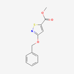 molecular formula C12H11NO3S B3136357 3-Benzyloxyisothiazole-5-carboxylic acid methyl ester CAS No. 415724-79-7