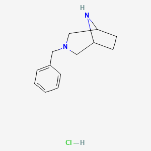 molecular formula C13H19ClN2 B3136397 3-Benzyl-3,8-diaza-bicyclo[3.2.1]octane hydrochloride CAS No. 415979-09-8