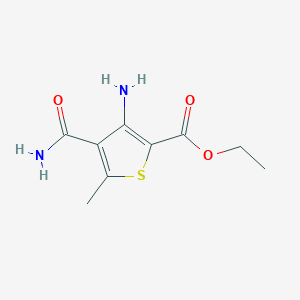 molecular formula C9H12N2O3S B3136446 Ethyl 3-amino-4-carbamoyl-5-methylthiophene-2-carboxylate CAS No. 416871-41-5