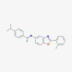 molecular formula C24H22N2O B313650 N-(4-isopropylbenzylidene)-N-[2-(2-methylphenyl)-1,3-benzoxazol-5-yl]amine 