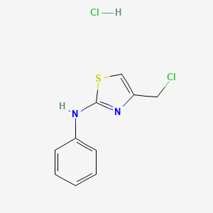 molecular formula C10H10Cl2N2S B3136568 4-(chloromethyl)-N-phenyl-1,3-thiazol-2-amine hydrochloride CAS No. 41981-20-8