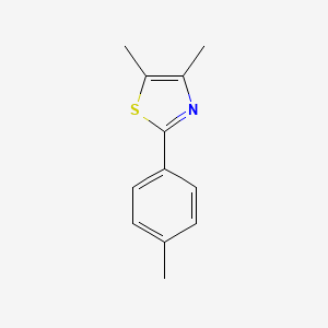 molecular formula C12H13NS B3136667 4,5-Dimethyl-2-p-tolyl-thiazole CAS No. 42156-26-3