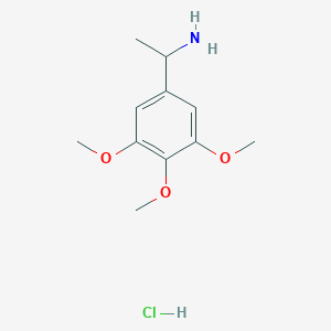 molecular formula C11H18ClNO3 B3136735 [1-(3,4,5-Trimethoxyphenyl)ethyl]amine hydrochloride CAS No. 423764-76-5