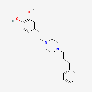 molecular formula C22H30N2O2 B3136816 2-methoxy-4-(2-(4-(3-phenylpropyl)piperazin-1-yl)ethyl)phenol CAS No. 425644-73-1