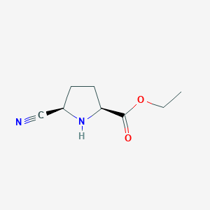 molecular formula C8H12N2O2 B3137148 ethyl (2S,5R)-5-cyanopyrrolidine-2-carboxylate CAS No. 435274-89-8