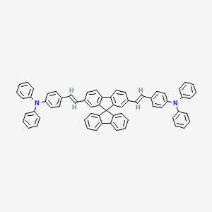 molecular formula C65H46N2 B3137290 N,N-diphenyl-4-[(E)-2-[7'-[(E)-2-[4-(N-phenylanilino)phenyl]ethenyl]-9,9'-spirobi[fluorene]-2'-yl]ethenyl]aniline CAS No. 436798-89-9