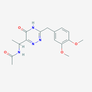 molecular formula C16H20N4O4 B3137359 N-(1-(3-(3,4-dimethoxybenzyl)-5-oxo-4,5-dihydro-1,2,4-triazin-6-yl)ethyl)acetamide CAS No. 439084-06-7