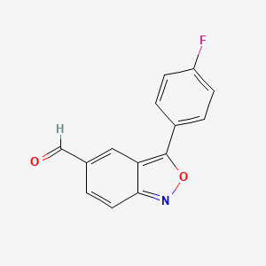 molecular formula C14H8FNO2 B3137416 3-(4-Fluorophenyl)-2,1-benzoxazole-5-carbaldehyde CAS No. 439095-19-9
