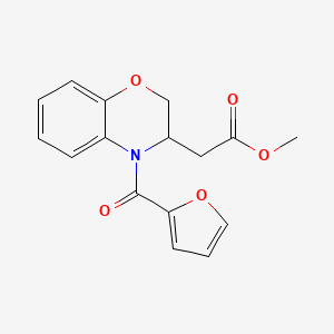 molecular formula C16H15NO5 B3137520 methyl 2-[4-(2-furylcarbonyl)-3,4-dihydro-2H-1,4-benzoxazin-3-yl]acetate CAS No. 439107-26-3