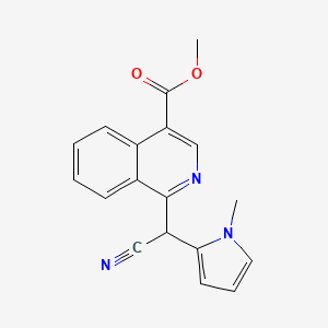 molecular formula C18H15N3O2 B3137552 methyl 1-[cyano(1-methyl-1H-pyrrol-2-yl)methyl]-4-isoquinolinecarboxylate CAS No. 439108-16-4