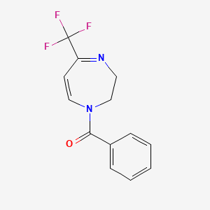 molecular formula C13H11F3N2O B3137560 phenyl[5-(trifluoromethyl)-2,3-dihydro-1H-1,4-diazepin-1-yl]methanone CAS No. 439108-41-5