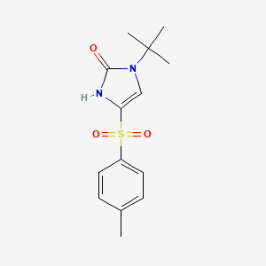 molecular formula C14H18N2O3S B3137710 1-(tert-butyl)-4-[(4-methylphenyl)sulfonyl]-1,3-dihydro-2H-imidazol-2-one CAS No. 439120-99-7