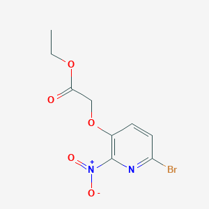 molecular formula C9H9BrN2O5 B3137902 Ethyl 2-((6-bromo-2-nitropyridin-3-yl)oxy)acetate CAS No. 443956-09-0