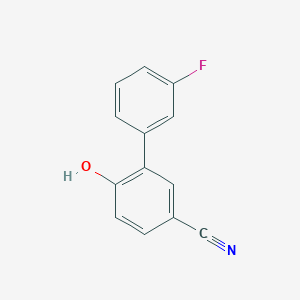 molecular formula C13H8FNO B3138281 3'-Fluoro-6-hydroxy-[1,1'-biphenyl]-3-carbonitrile CAS No. 450843-43-3