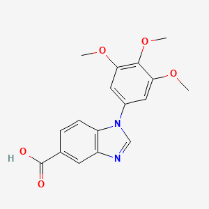 molecular formula C17H16N2O5 B3138324 1-(3,4,5-trimethoxyphenyl)-1H-benzimidazole-5-carboxylic acid CAS No. 452088-85-6