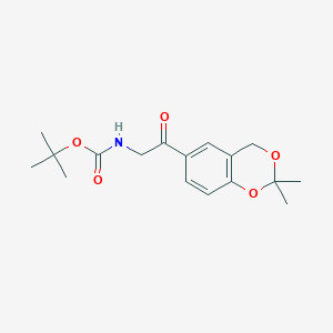 molecular formula C17H23NO5 B3138327 Carbamic acid, [2-(2,2-dimethyl-4H-1,3-benzodioxin-6-yl)-2-oxoethyl]-, 1,1-dimethylethyl ester CAS No. 452339-71-8