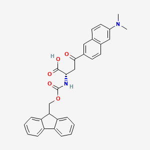 B3138351 (2S)-2-(9H-Fluorene-9-ylmethoxycarbonylamino)-4-oxo-4-[6-(dimethylamino)-2-naphthyl]butanoic acid CAS No. 453559-06-3