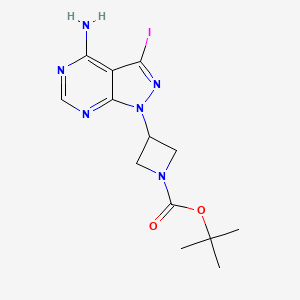 molecular formula C13H17IN6O2 B3138602 tert-Butyl 3-(4-amino-3-iodo-1H-pyrazolo[3,4-d]pyrimidin-1-yl)azetane-1-carboxylate CAS No. 461699-22-9