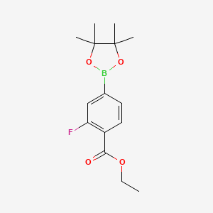 molecular formula C15H20BFO4 B3139007 Ethyl 2-fluoro-4-(4,4,5,5-tetramethyl-1,3,2-dioxaborolan-2-yl)benzoate CAS No. 474709-72-3