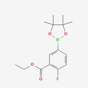 molecular formula C15H20BFO4 B3139008 Ethyl 2-fluoro-5-(4,4,5,5-tetramethyl-1,3,2-dioxaborolan-2-yl)benzoate CAS No. 474710-54-8
